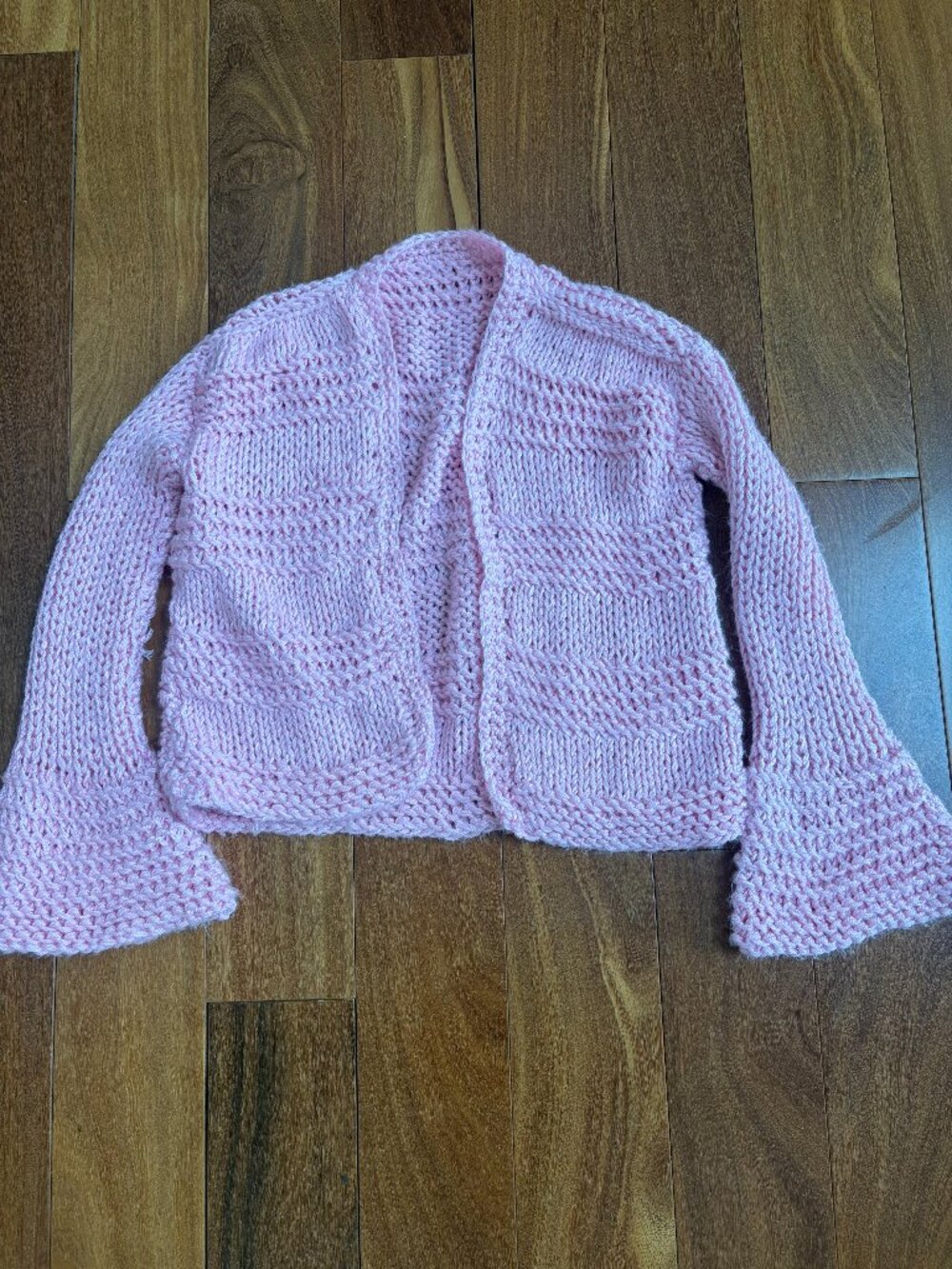 Pink handmade chunky knit cardigan